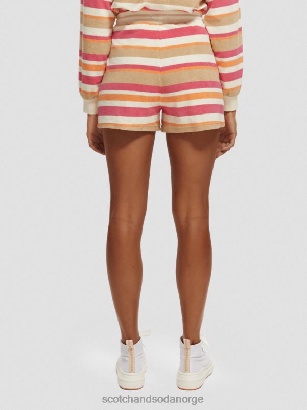 kvinner high-rise stripete shorts vanilje hvit N40XD179 klær Scotch & Soda