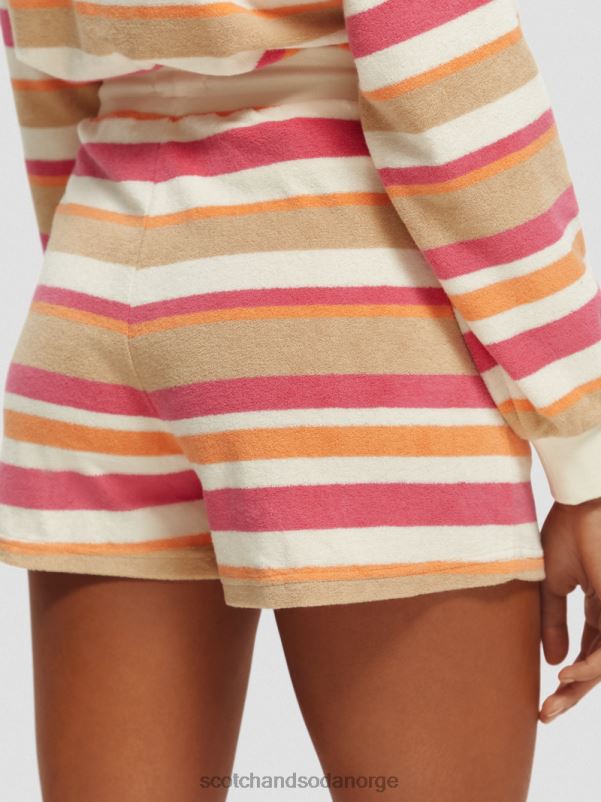 kvinner high-rise stripete shorts vanilje hvit N40XD179 klær Scotch & Soda