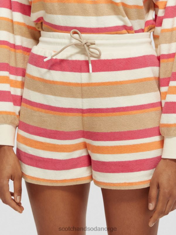 kvinner high-rise stripete shorts vanilje hvit N40XD179 klær Scotch & Soda