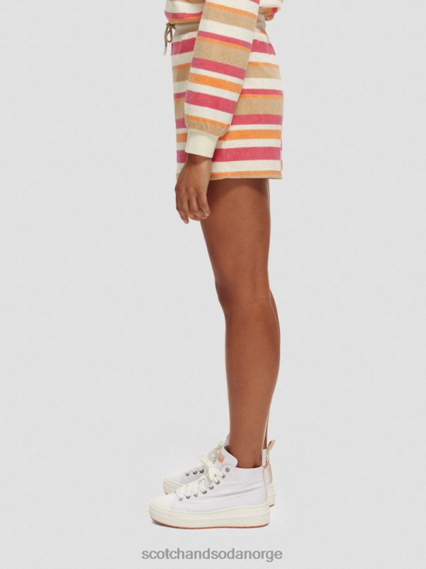 kvinner high-rise stripete shorts vanilje hvit N40XD179 klær Scotch & Soda