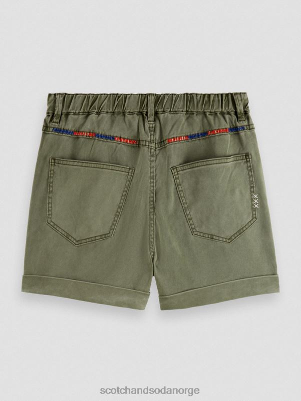 kvinner plaggfarget chino-shorts olivengrønn N40XD248 klær Scotch & Soda