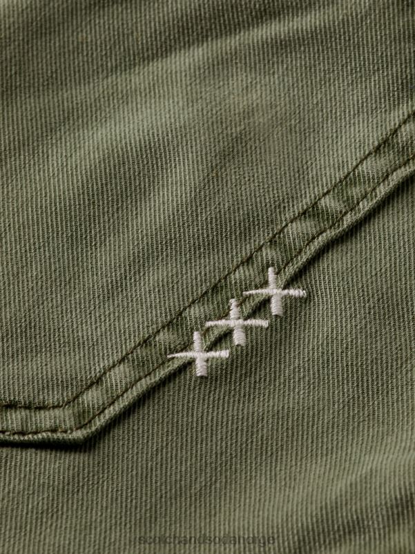 kvinner plaggfarget chino-shorts olivengrønn N40XD248 klær Scotch & Soda