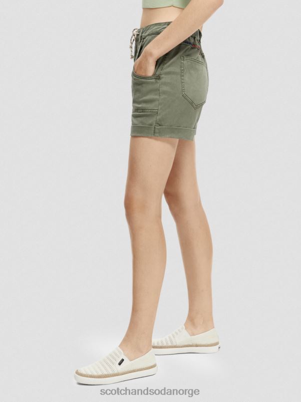 kvinner plaggfarget chino-shorts olivengrønn N40XD248 klær Scotch & Soda