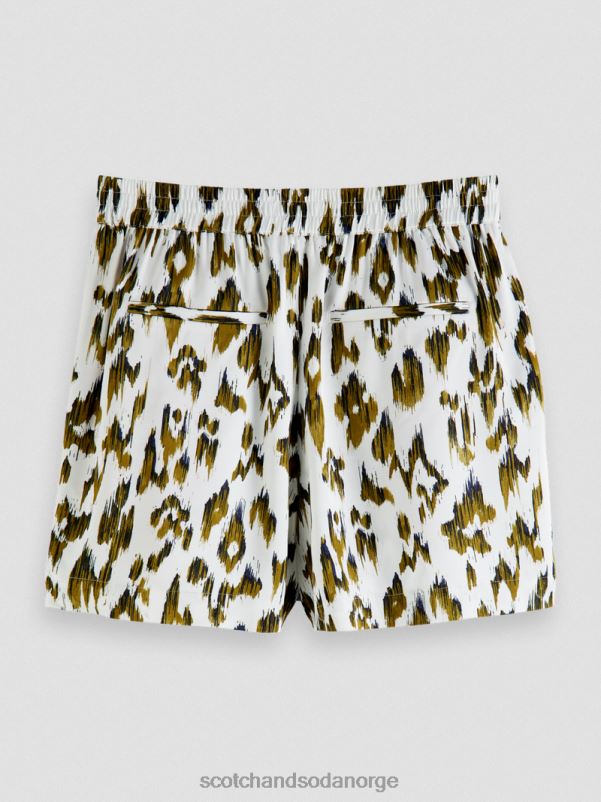 kvinner printede shorts med brede ben børstet ikat armygrønn N40XD246 klær Scotch & Soda