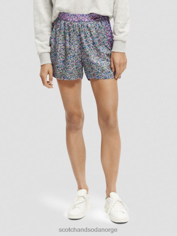 kvinner printede shorts med brede ben rosaria lilla N40XD245 klær Scotch & Soda