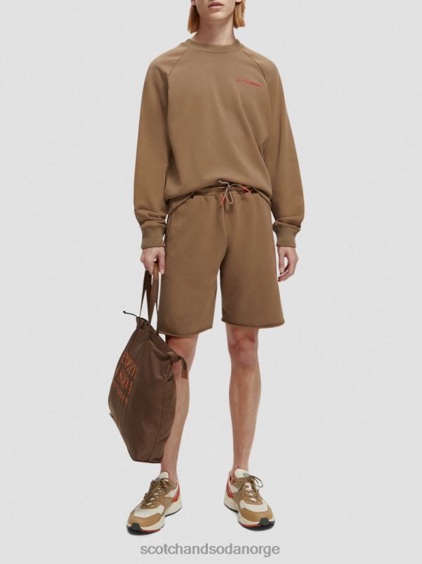 kvinner svetteshorts i økologisk bomull taupe N40XD249 klær Scotch & Soda