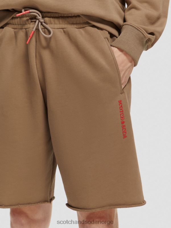 kvinner svetteshorts i økologisk bomull taupe N40XD249 klær Scotch & Soda
