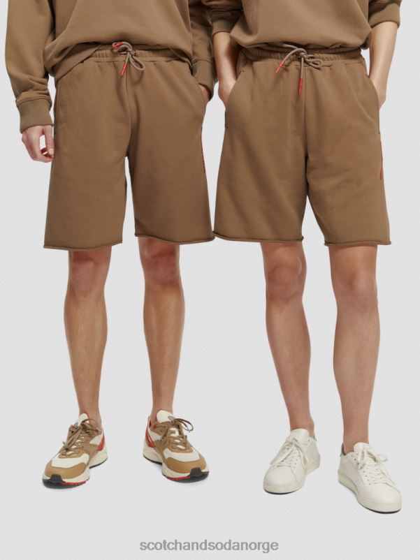 kvinner svetteshorts i økologisk bomull taupe N40XD249 klær Scotch & Soda