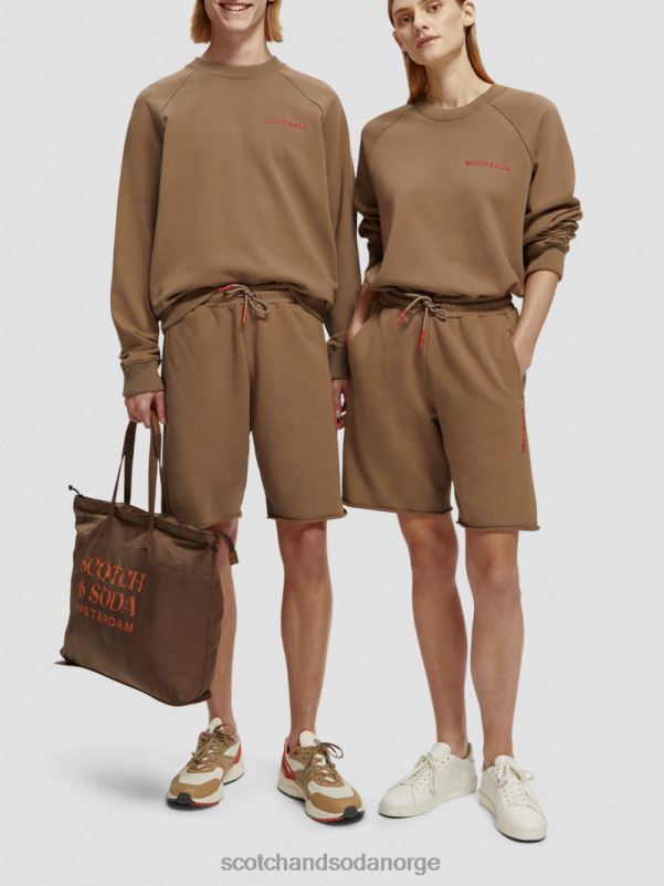 kvinner svetteshorts i økologisk bomull taupe N40XD249 klær Scotch & Soda