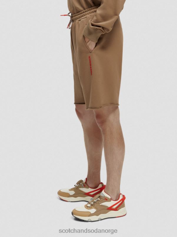 kvinner svetteshorts i økologisk bomull taupe N40XD249 klær Scotch & Soda