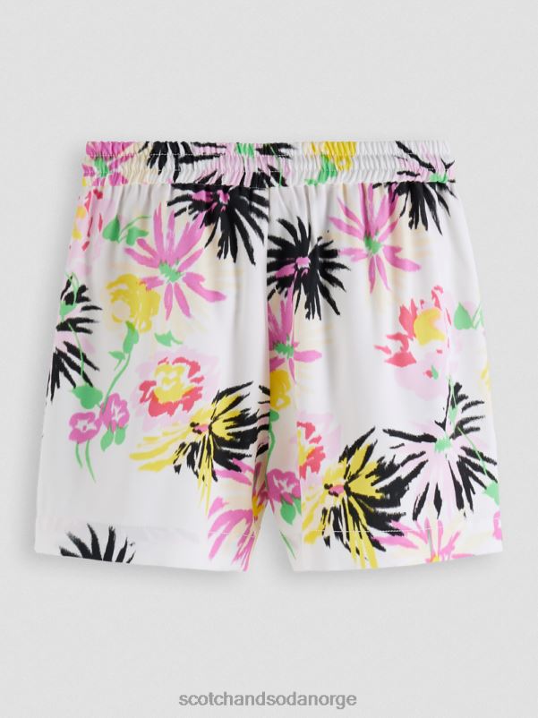 kvinner trykte shorts med elastisk linning aster hvit N40XD254 klær Scotch & Soda