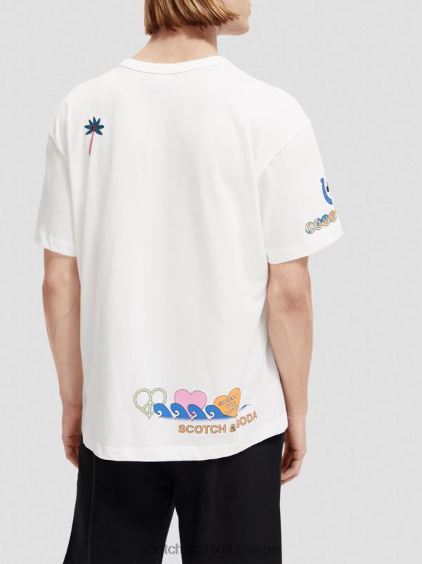 kvinner født til å elske kunst-t-skjorte off white N40XD124 klær Scotch & Soda