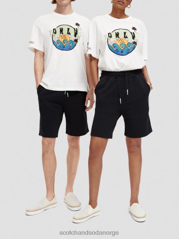 kvinner født til å elske kunst-t-skjorte off white N40XD124 klær Scotch & Soda