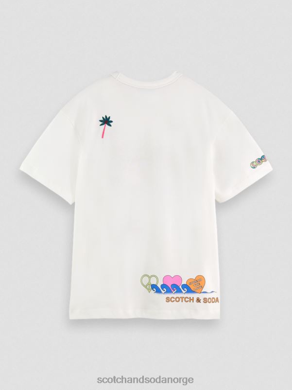 kvinner født til å elske kunst-t-skjorte off white N40XD124 klær Scotch & Soda