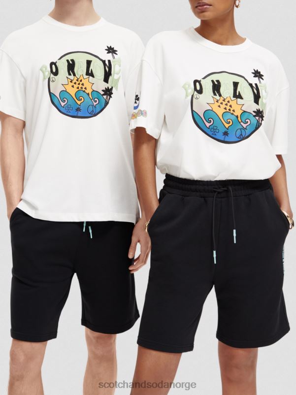kvinner født til å elske kunst-t-skjorte off white N40XD124 klær Scotch & Soda