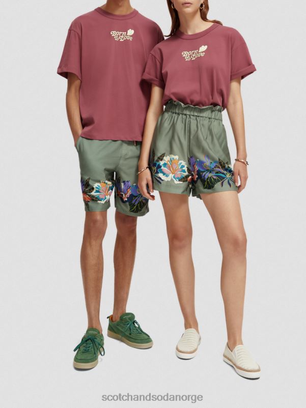 kvinner født til å elske t-skjorte burgunder N40XD123 klær Scotch & Soda