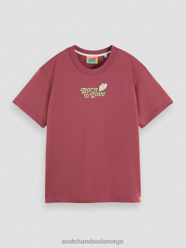 kvinner født til å elske t-skjorte burgunder N40XD123 klær Scotch & Soda