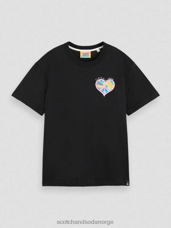 kvinner født til å elske t-skjorte svart N40XD122 klær Scotch & Soda