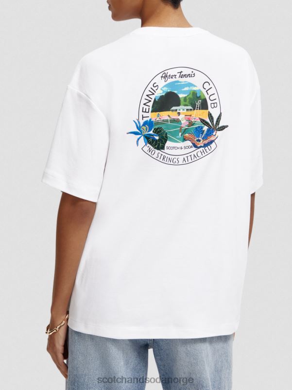 kvinner grafisk t-skjorte med løs passform hvit N40XD114 klær Scotch & Soda