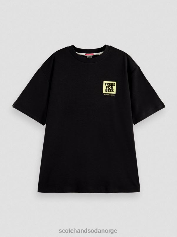 kvinner grafisk t-skjorte med løs passform svart N40XD115 klær Scotch & Soda