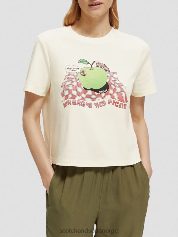 kvinner grafisk t-skjorte vanilje hvit N40XD71 klær Scotch & Soda