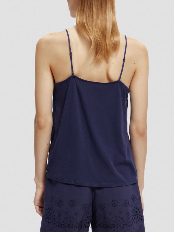 kvinner jersey v-hals tank topp marinen N40XD70 klær Scotch & Soda