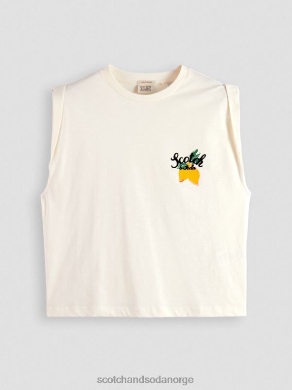 kvinner løs muskel-fit t-skjorte vanilje hvit N40XD74 klær Scotch & Soda