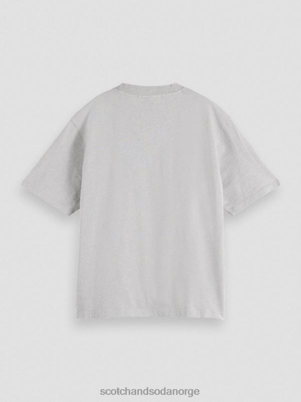 kvinner løs passform grafisk økologisk t-skjorte gråmelert N40XD62 klær Scotch & Soda