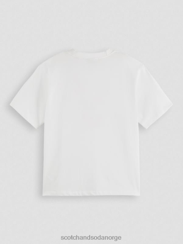 kvinner løs passform grafisk økologisk t-skjorte hvit N40XD60 klær Scotch & Soda