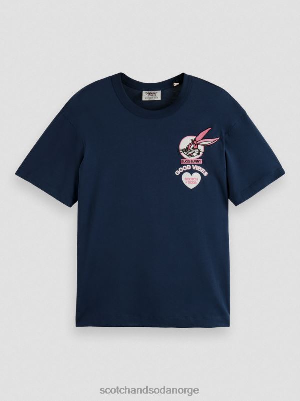 kvinner looney tunes økologisk brodert grafisk t-skjorte natt N40XD58 klær Scotch & Soda