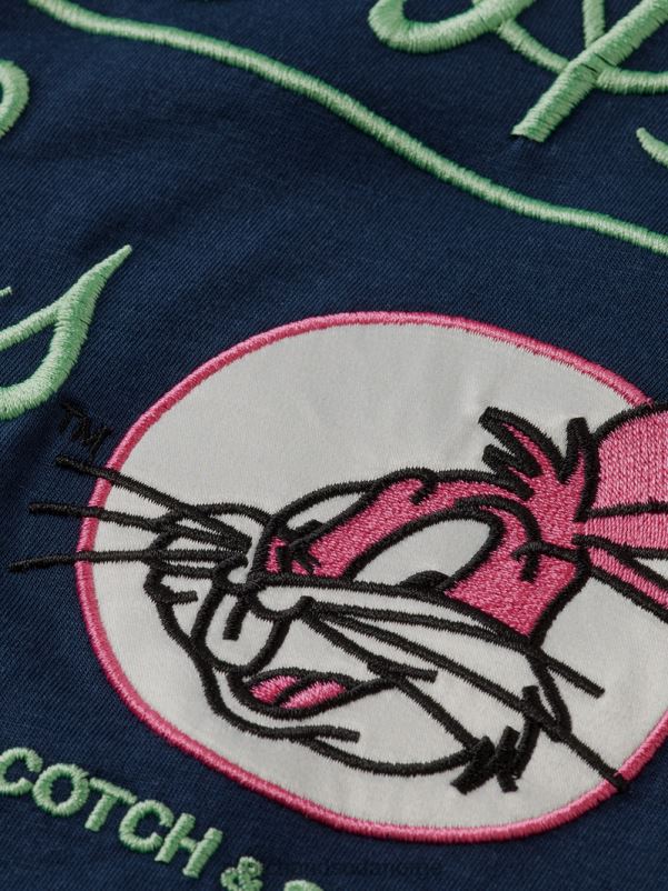 kvinner looney tunes økologisk brodert grafisk t-skjorte natt N40XD58 klær Scotch & Soda