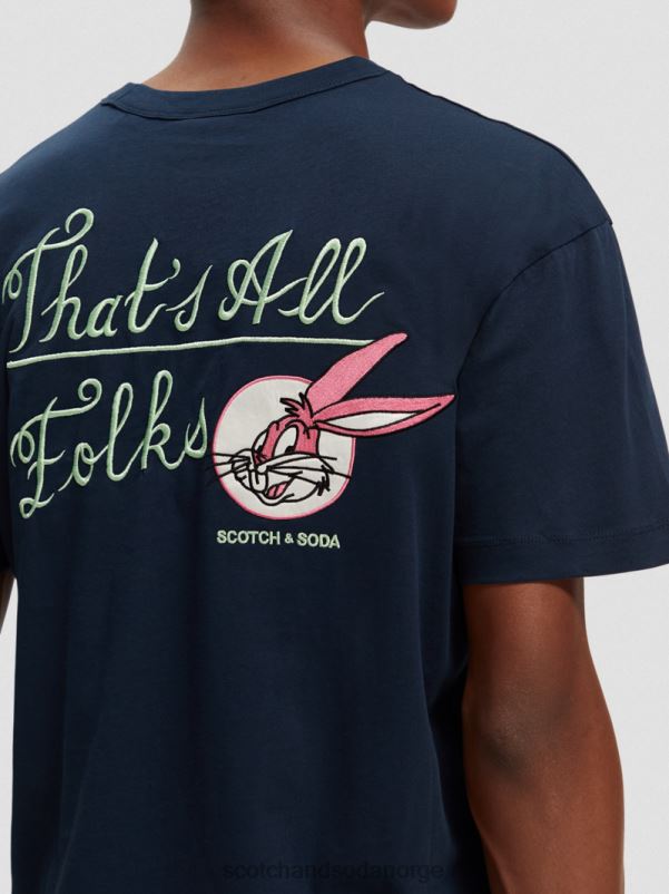 kvinner looney tunes økologisk brodert grafisk t-skjorte natt N40XD58 klær Scotch & Soda
