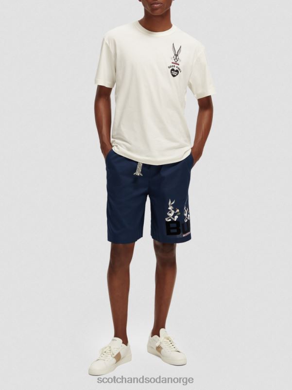 kvinner looney tunes økologisk brodert grafisk t-skjorte off white N40XD59 klær Scotch & Soda