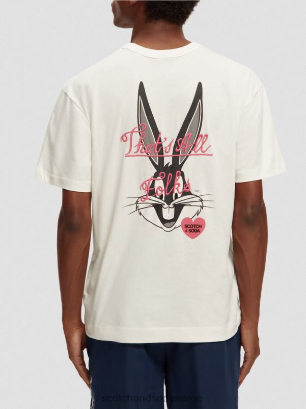 kvinner looney tunes økologisk brodert grafisk t-skjorte off white N40XD59 klær Scotch & Soda
