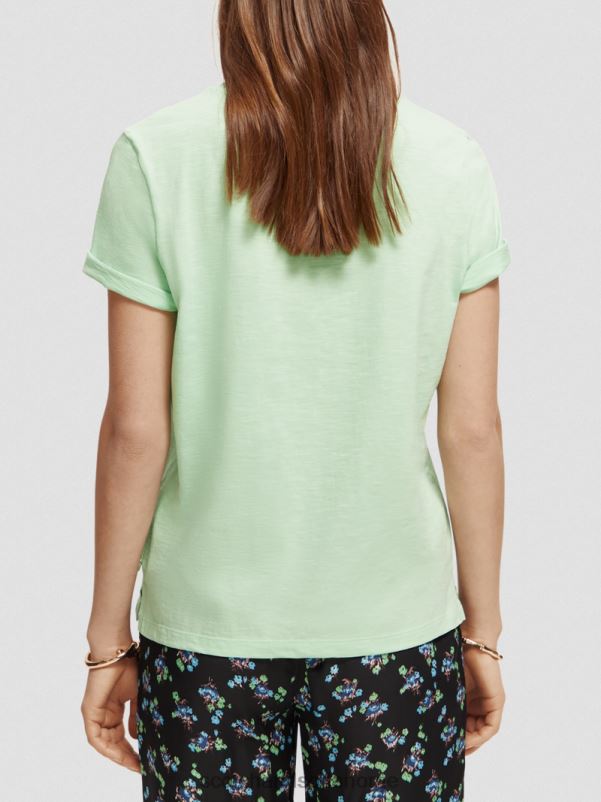 kvinner normal passform t-skjorte aske mynte N40XD99 klær Scotch & Soda