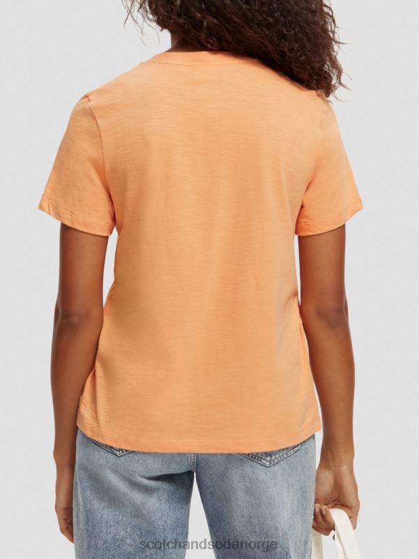 kvinner normal passform t-skjorte lakseappelsin N40XD102 klær Scotch & Soda