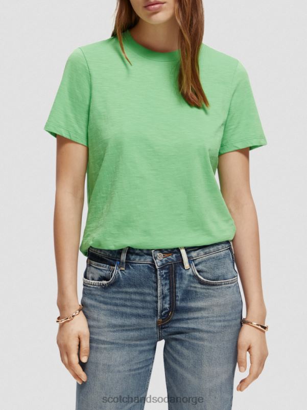 kvinner normal passform t-skjorte lys parakitt N40XD101 klær Scotch & Soda