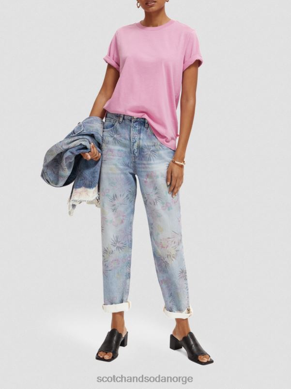 kvinner normal passform t-skjorte orkide rosa N40XD104 klær Scotch & Soda