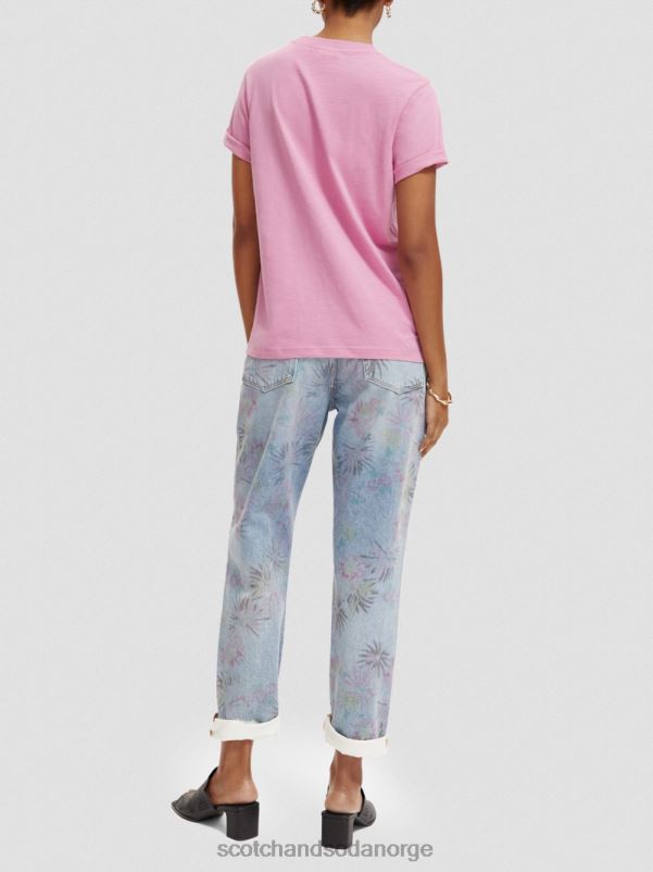 kvinner normal passform t-skjorte orkide rosa N40XD104 klær Scotch & Soda