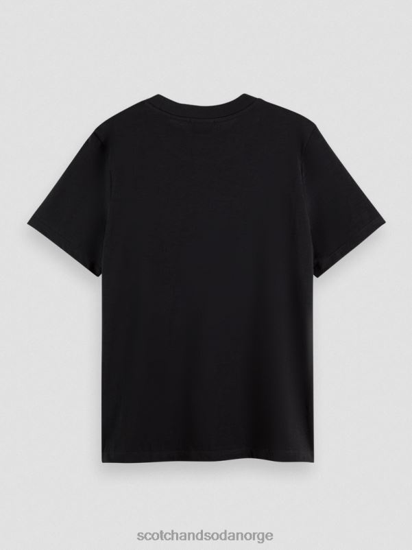 kvinner normal passform t-skjorte svart N40XD100 klær Scotch & Soda