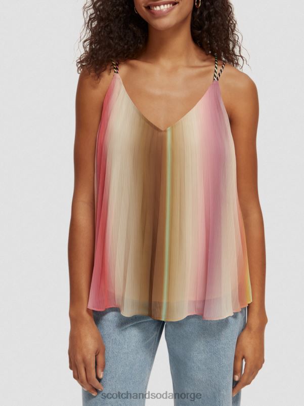 kvinner plissert tanktop med v-hals regnbue ombre N40XD116 klær Scotch & Soda