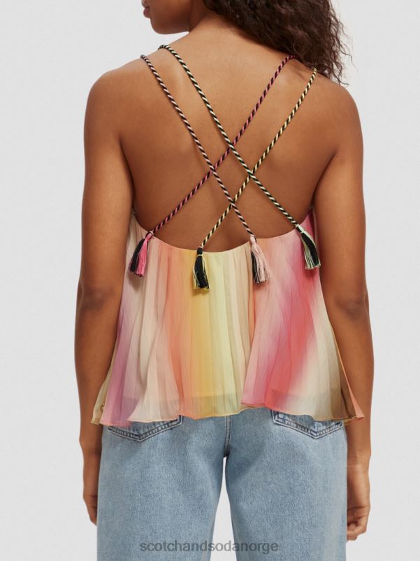 kvinner plissert tanktop med v-hals regnbue ombre N40XD116 klær Scotch & Soda