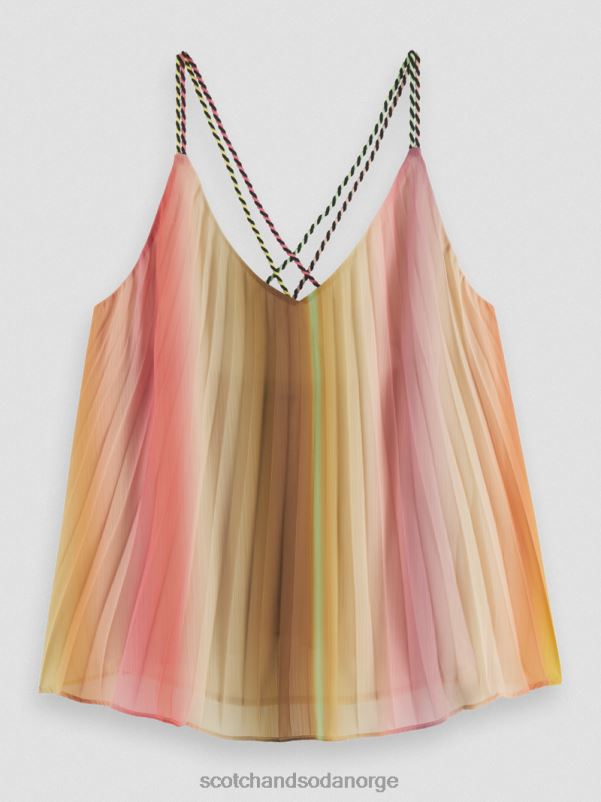 kvinner plissert tanktop med v-hals regnbue ombre N40XD116 klær Scotch & Soda