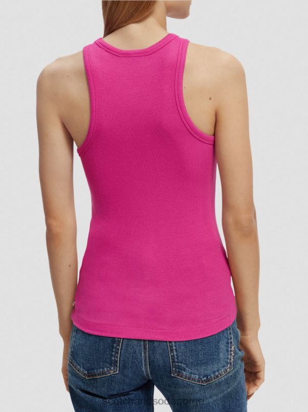 kvinner racerback tanktop i økologisk bomull fuchsia N40XD86 klær Scotch & Soda