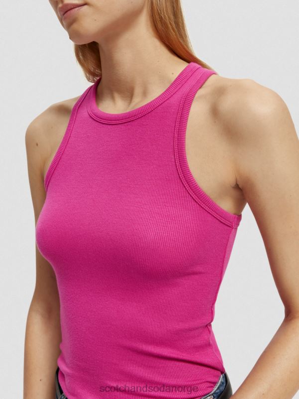 kvinner racerback tanktop i økologisk bomull fuchsia N40XD86 klær Scotch & Soda