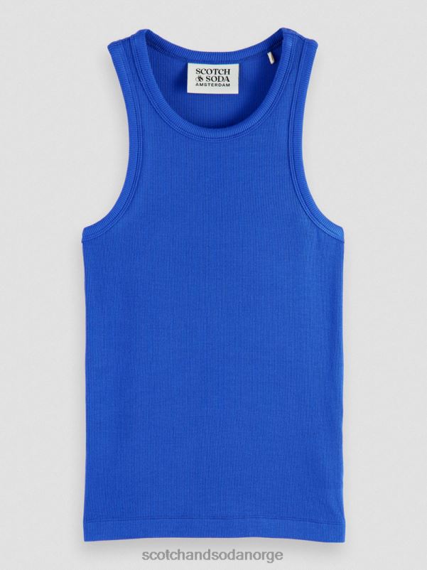 kvinner racerback tanktop i økologisk bomull lyseblå N40XD85 klær Scotch & Soda
