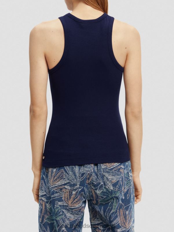 kvinner racerback tanktop i økologisk bomull marinen N40XD83 klær Scotch & Soda