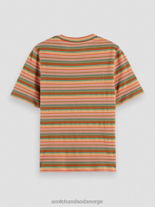 kvinner slim fit stripete t-skjorte jersey multi stripe N40XD106 klær Scotch & Soda