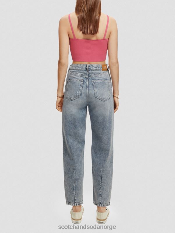 kvinner strikket crop topp med v-hals rosa punch N40XD119 klær Scotch & Soda