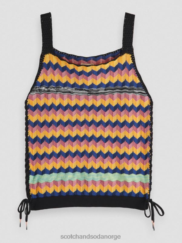 kvinner strikket tanktop i økologisk bomull multi stripe N40XD125 klær Scotch & Soda